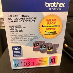 Brother Innobella LC103CL XL Ink Pack - Blue with Cyan Magenta Yellow Accents